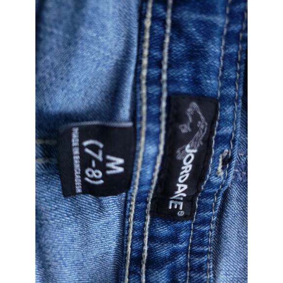 Jordache 7-8 Girls Denim Distressed Shortalls Overalls - Picture 6 of 6